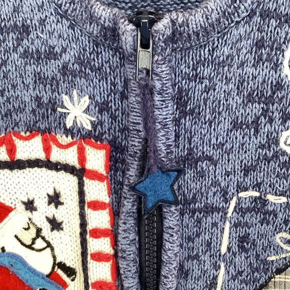 Bobbie Brooks Christmas Holiday Sweater Vest Size Large Snowman & Sleigh - Picture 3 of 10
